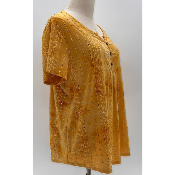 Sami & Jo Beaded, Tie Dyed, Henley Shirt- XL - Picture 12 of 13